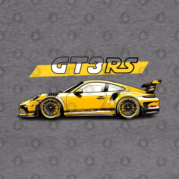 Porsche 911 992 gt3 rs victor art legendary yellow by Auto-apparel